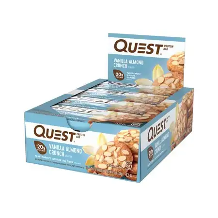 Questbar Protein Bars, Vanilla Almond Crunch, 12 Bars