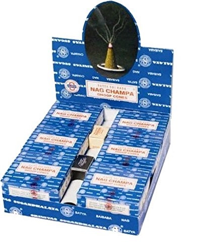 Nag Champa Satya Sai Baba Temple Incense Cones Carton, 12 Box