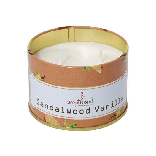 Vela Aromatica Lata Sandalwood Vanilla 120g 549 Ampliscent