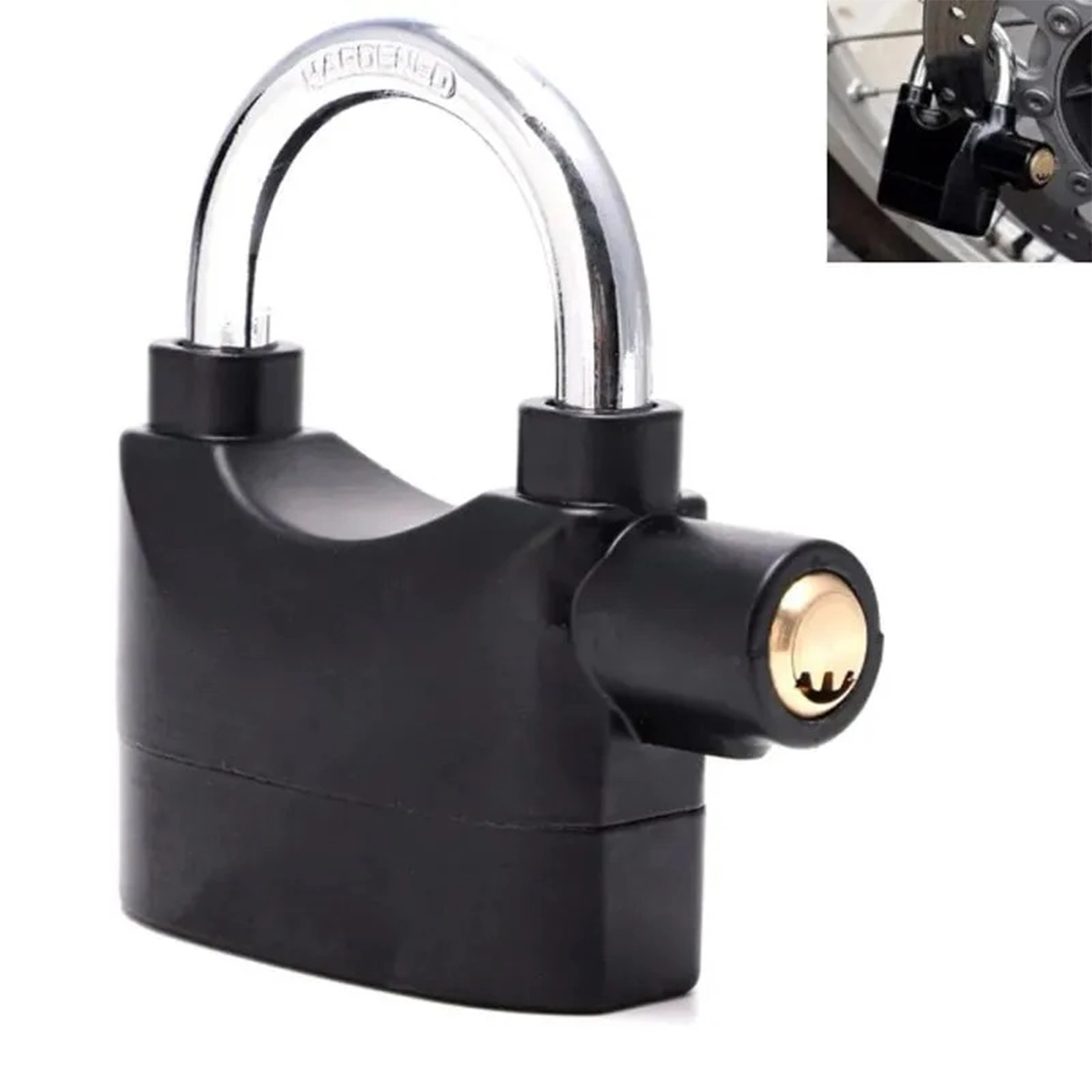 Cadeado Com Alarme Sirene 110db Moto Anti Furto Som Alto Segurança Casa