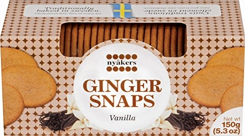Nyakers Swedish Ginger Snaps, Vanilla Flavor, One 150g Box