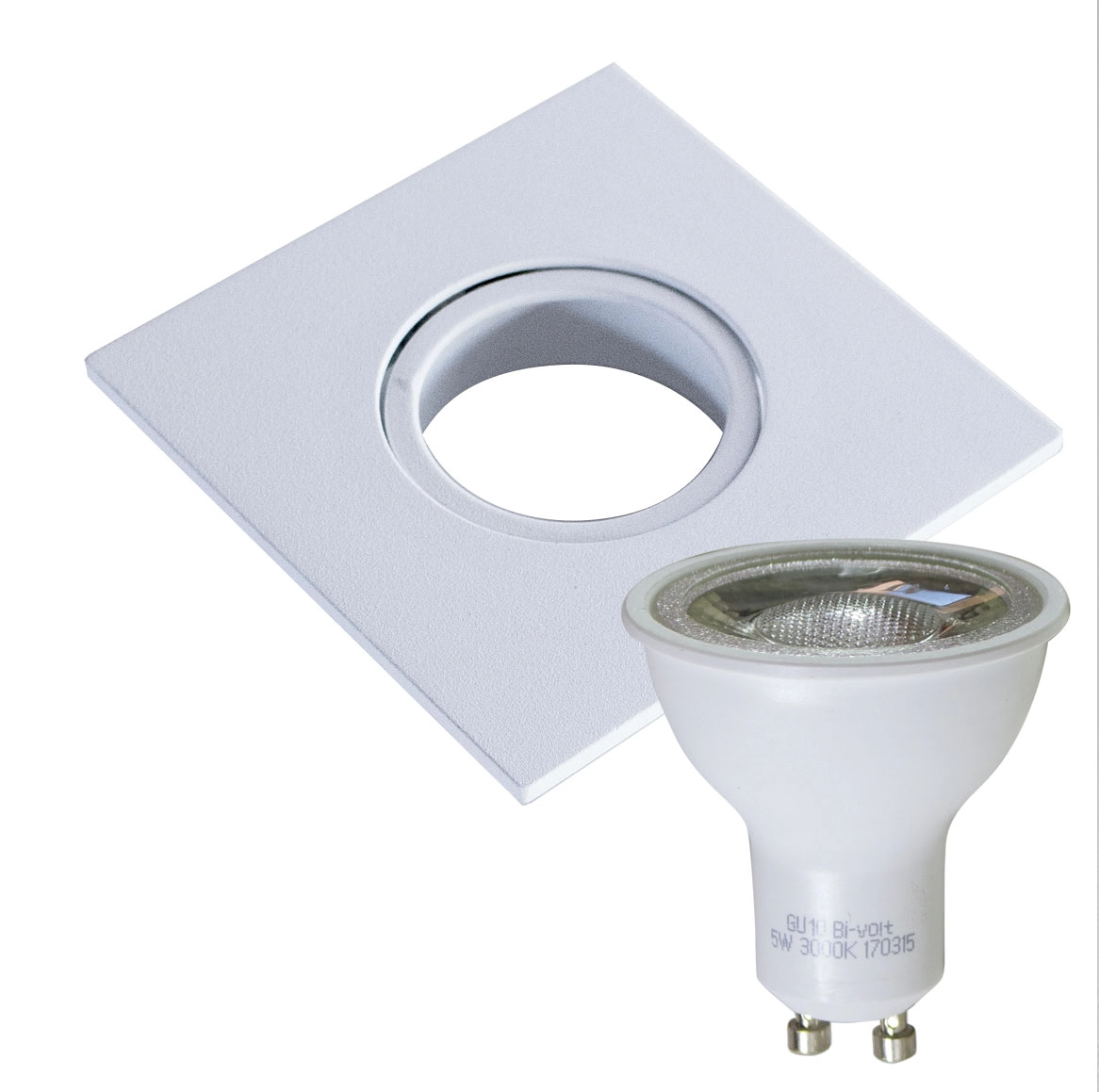 kit 3 Spot embutir rente orientável alumínio injetado + 3 LED dicróica GU10 MR16 6w 6000k STL74