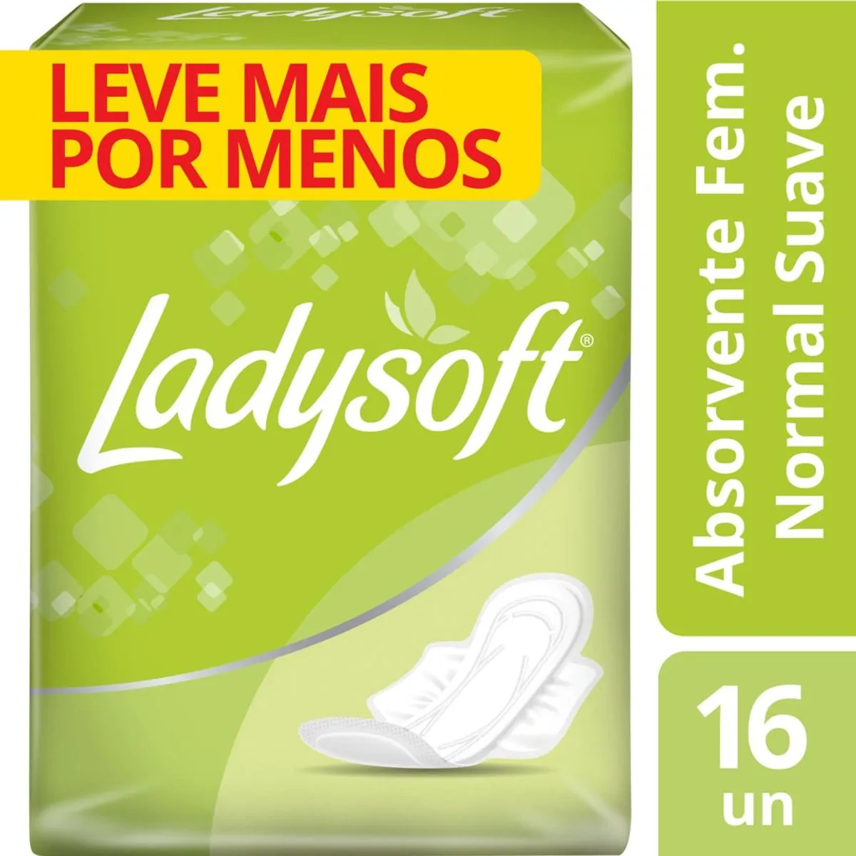 ABS FEMININO LADYSOFT NORMAL SUAVE COM ABAS 16 UNIDS