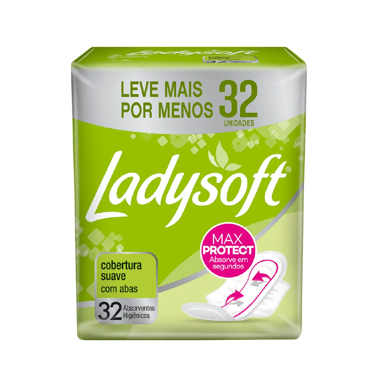 Absorvente Ladysoft Normal Suave Com Abas 32 Unids