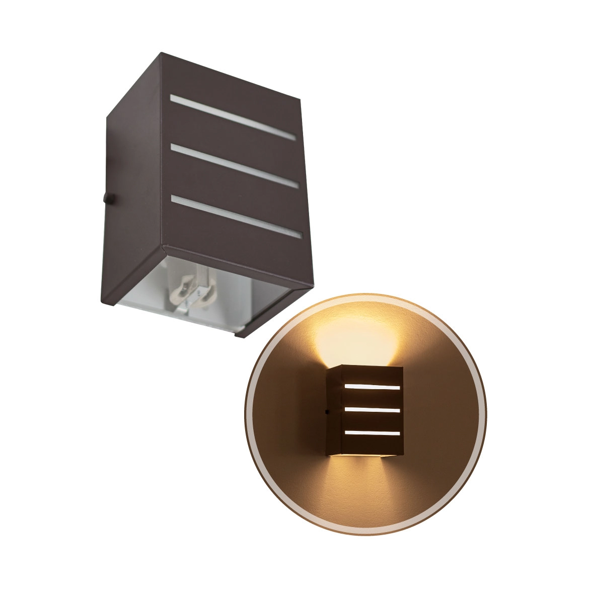 Arandela Frisada 2 Focos Grande E27 Marrom ST298