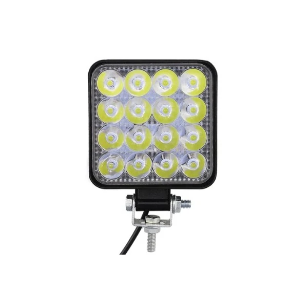 Farol Auxiliar Universal Unitário Quadrado 16 Leds 48W - SUITS SLW848M