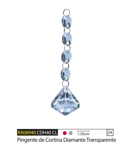 Pingente Acrilico Transparente Ref.rx08940