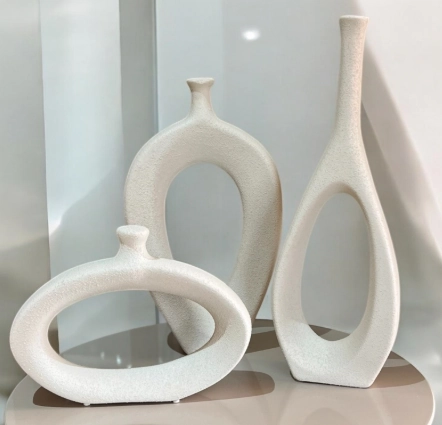 Vaso Anel Solitario Ceramica Off 40cm 750 127 Sara
