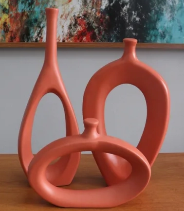 Vaso Anel Solitario Ceramica Tijolo 24cm 751 201 Sara