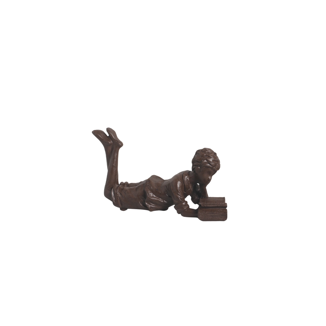 Escultura Leitor Resina Onix 7x12cm 11772 187 Sara