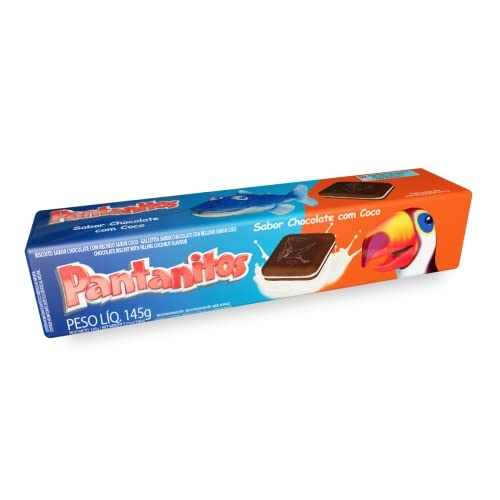 Biscoito Recheado Chocolate C/ Coco Pantanitos 145 G
