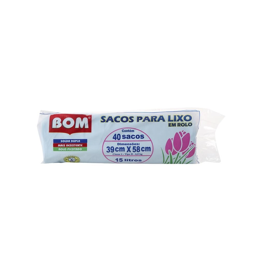 Saco Lixo Bom Roll 15l Azul