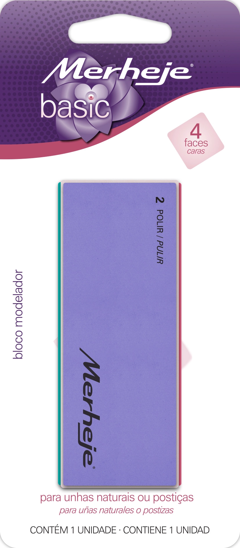 Bloco Polidor Para Unhas 4 Faces 07 Merheje Basic