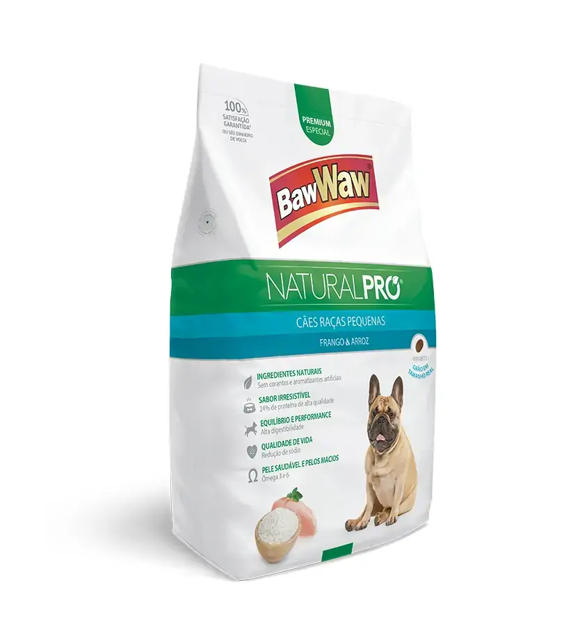 Racao Caes Baw Waw 1kg Natural Pro Frango/arroz Rp