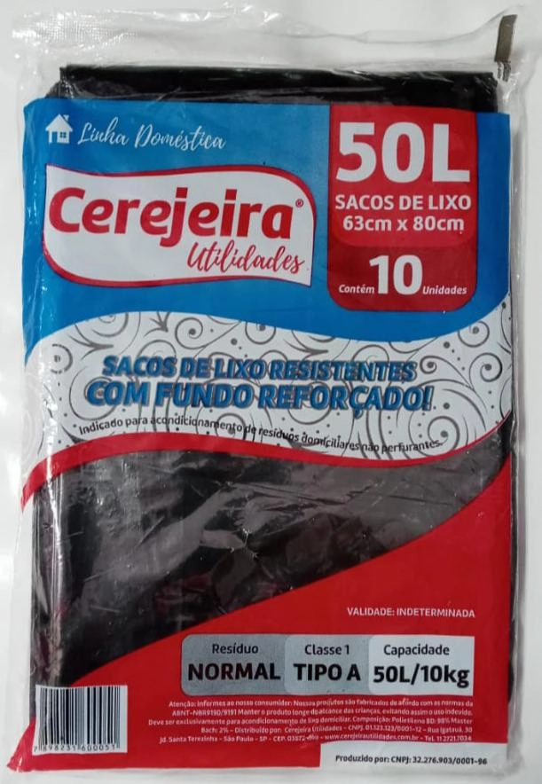 Saco Lixo Cerejeira 50l 10un