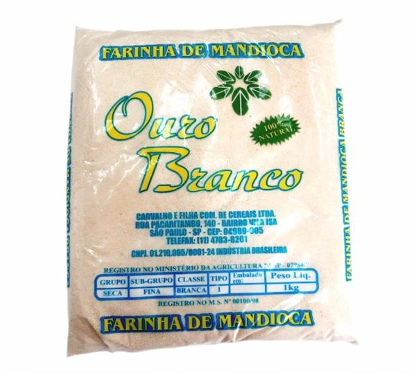 Farinha Mandioca Ouro Branco 1kg Grossa