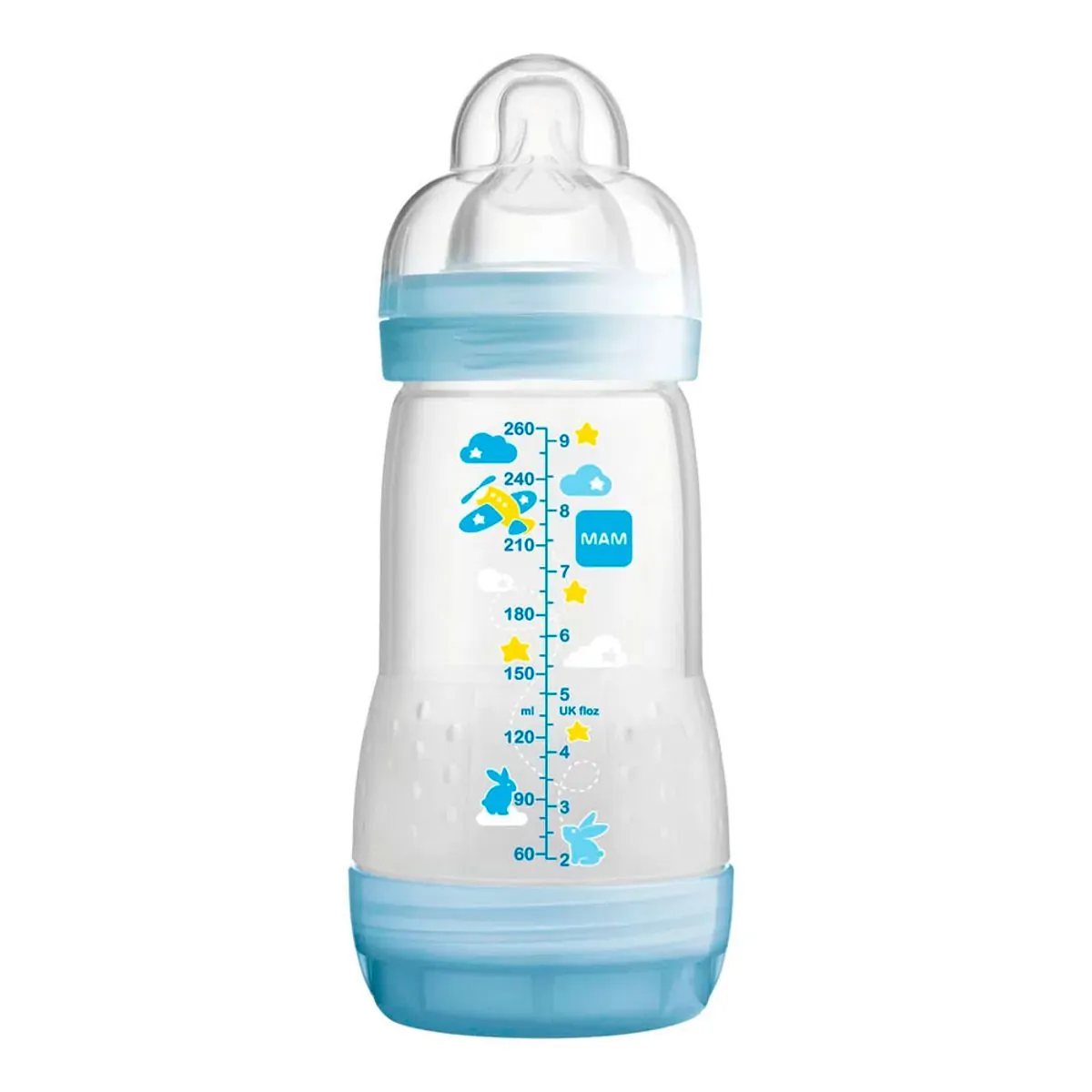 Mamadeira First Bottle - Boys - 260ml - Animais - Azul - MAM