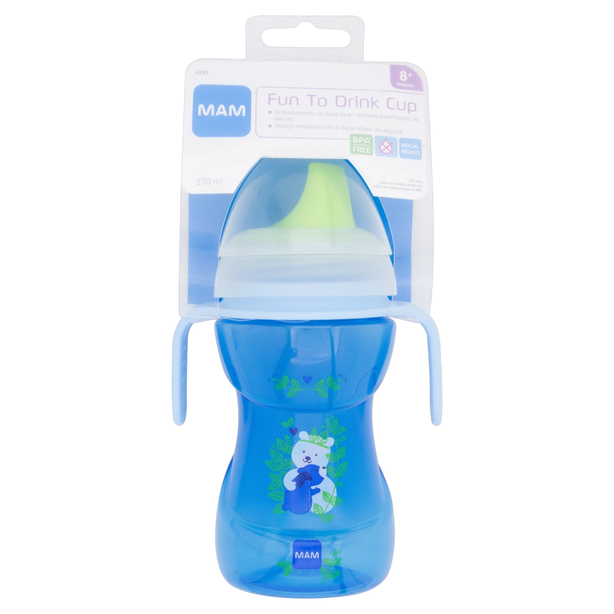 Copo Learn To Drink Boys Anti-vazamento 270 ml - Monkey - MAM