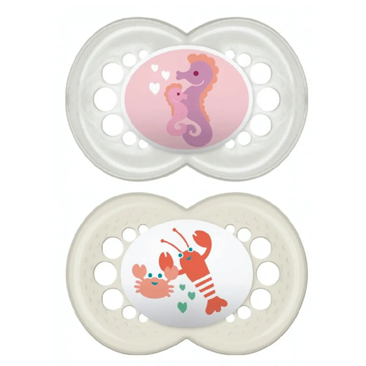 Chupeta Rosa E Branca Original Silicone Mam A Partir De 6 Meses 2 Unidades