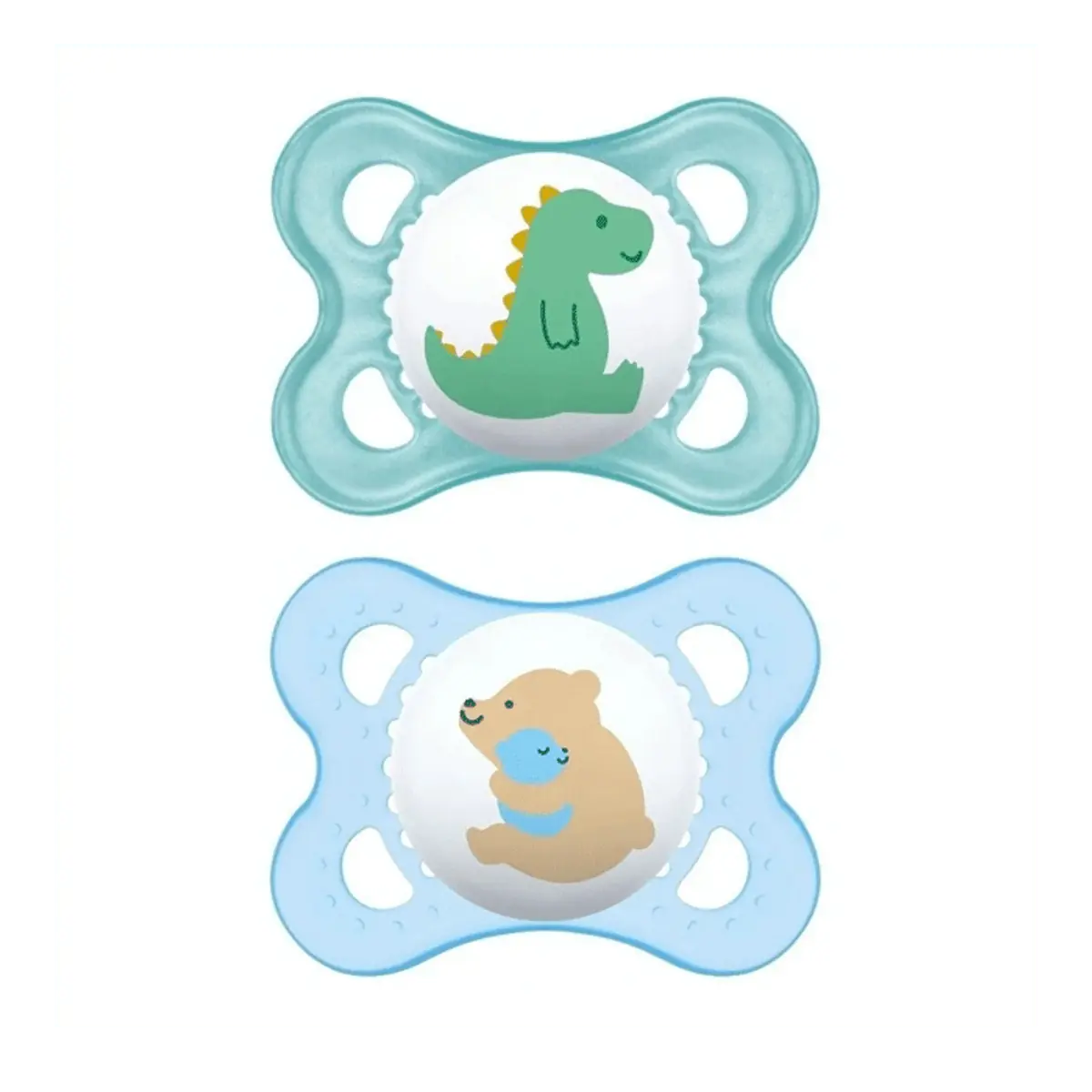 Chupeta Verde E Branca Original Silicone Mam 0 A 6 Meses 2 Unidades