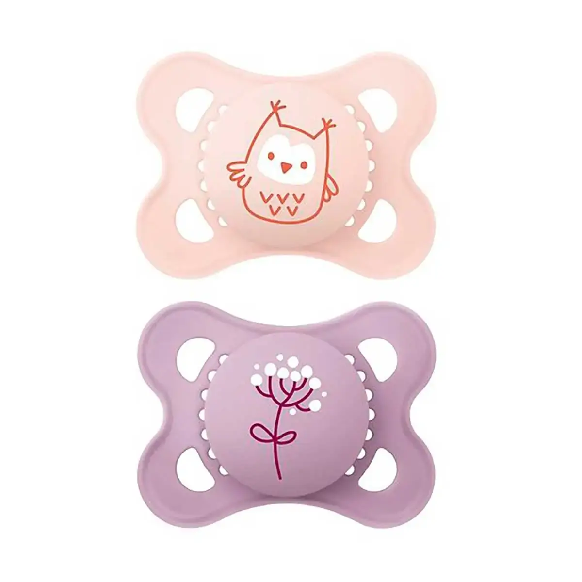 Chupeta Sayings - Girls - 0 a 6 meses - 2 Unidades - Rosa e Branca - MAM