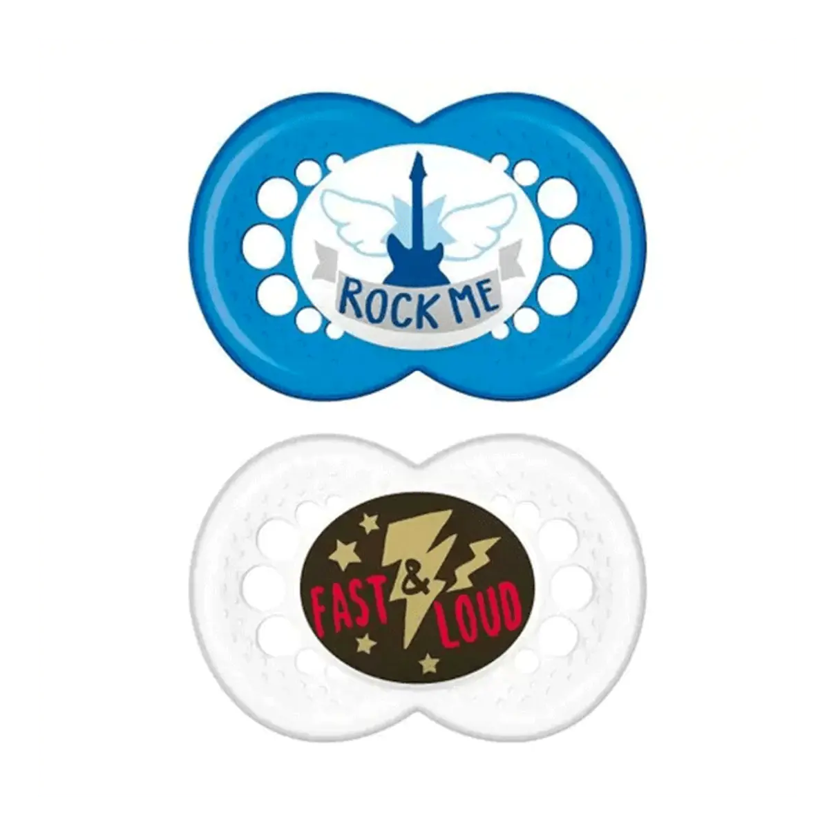 Kit 2 Chupetas Rock Limited Edition Azul 6m+ C/ Estojo MAM