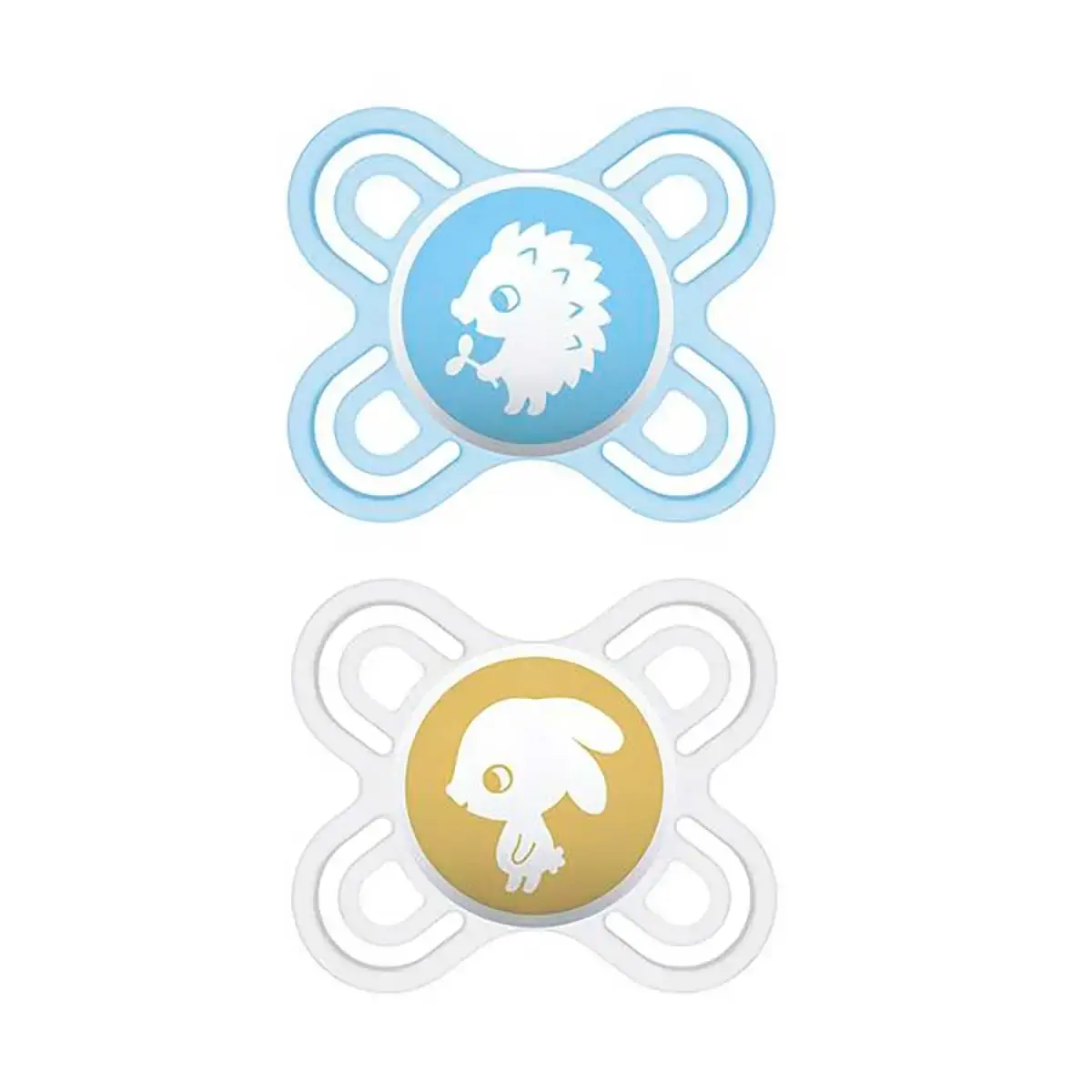 Conjunto com 2 Chupetas - Perfect Start - Bico de Silicone SkinSoft - 0 a 2 Meses - Azul e Branco - MAM