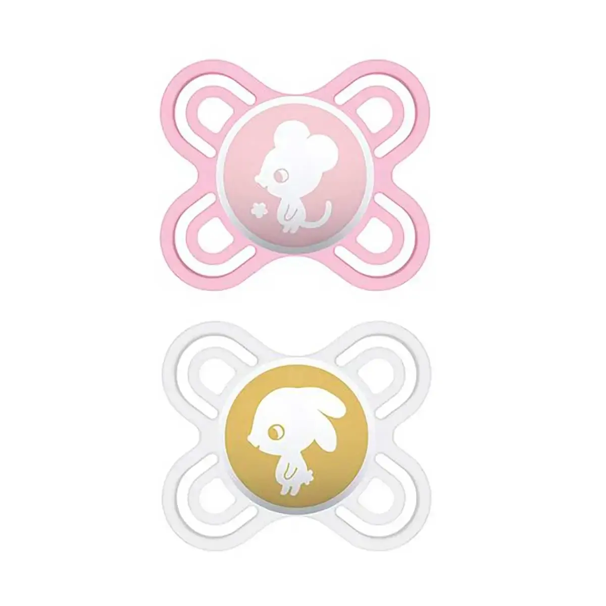 Conjunto com 2 Chupetas - Perfect Start - Bico de Silicone SkinSoft - 0 a 2 Meses - Rosa e Verde - MAM