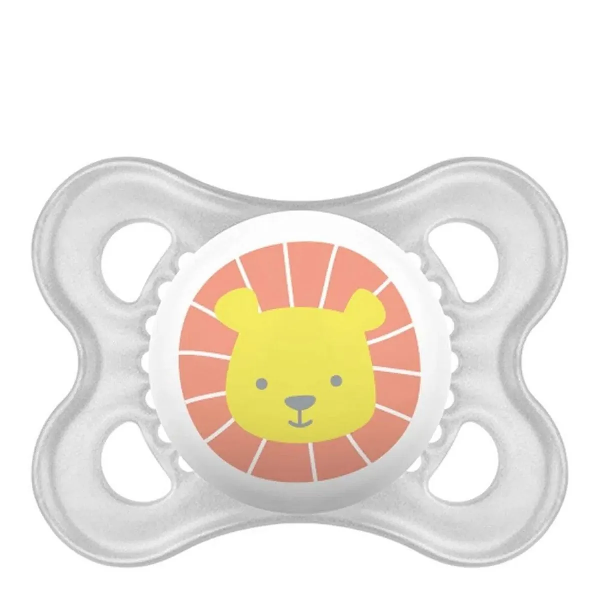 Chupeta - Original Trends - Bico de Silicone SkinSoft - 0 a 6 Meses - Leãozinho - Branco - MAM
