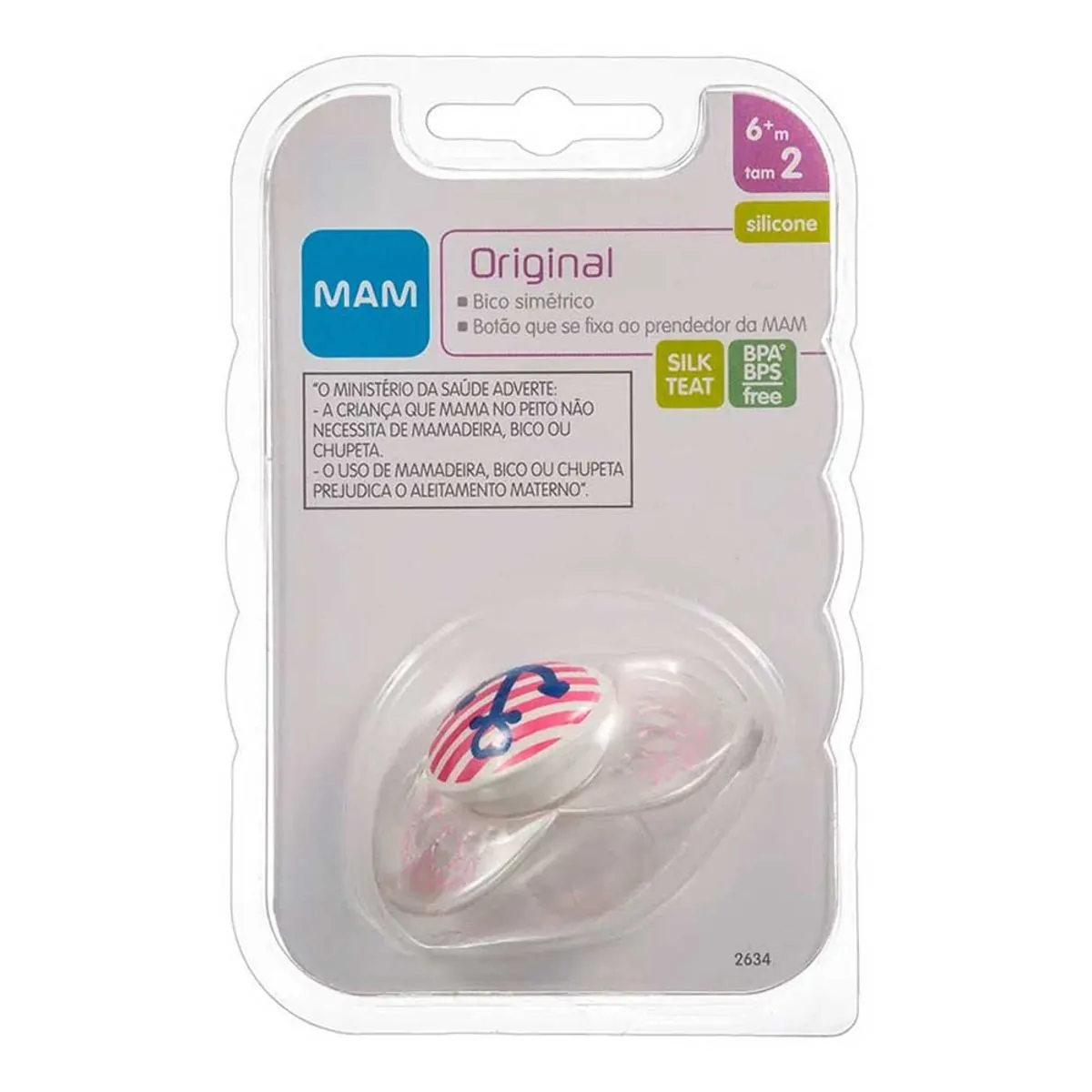 Chupeta - Original Trends - Bico de Silicone SkinSoft - +6 Meses - Cereja - Rosa - MAM