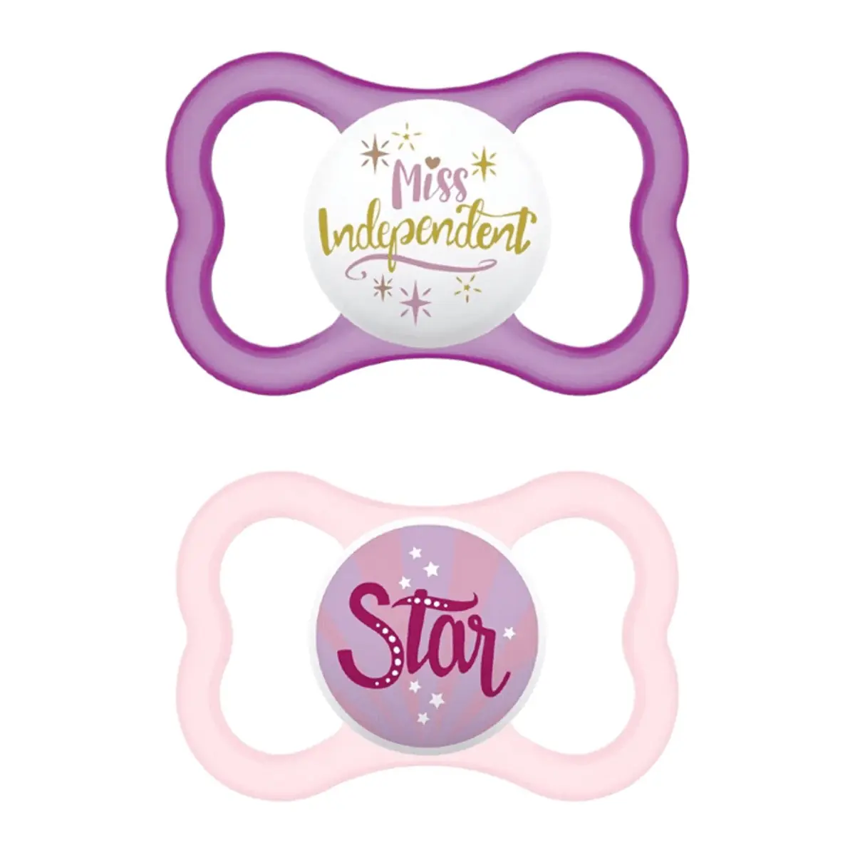 Conjunto com 2 Chupetas - Air - Bico de Silicone SkinSoft - +6 Meses - Rosa e Azul - MAM