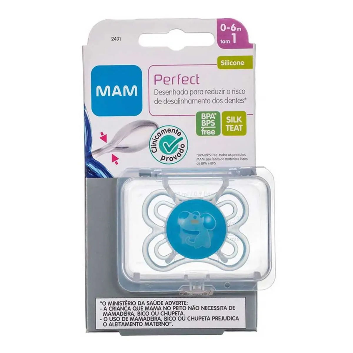 Chupeta MAM Perfect Night 0 a 6 Meses Azul - Mam Baby