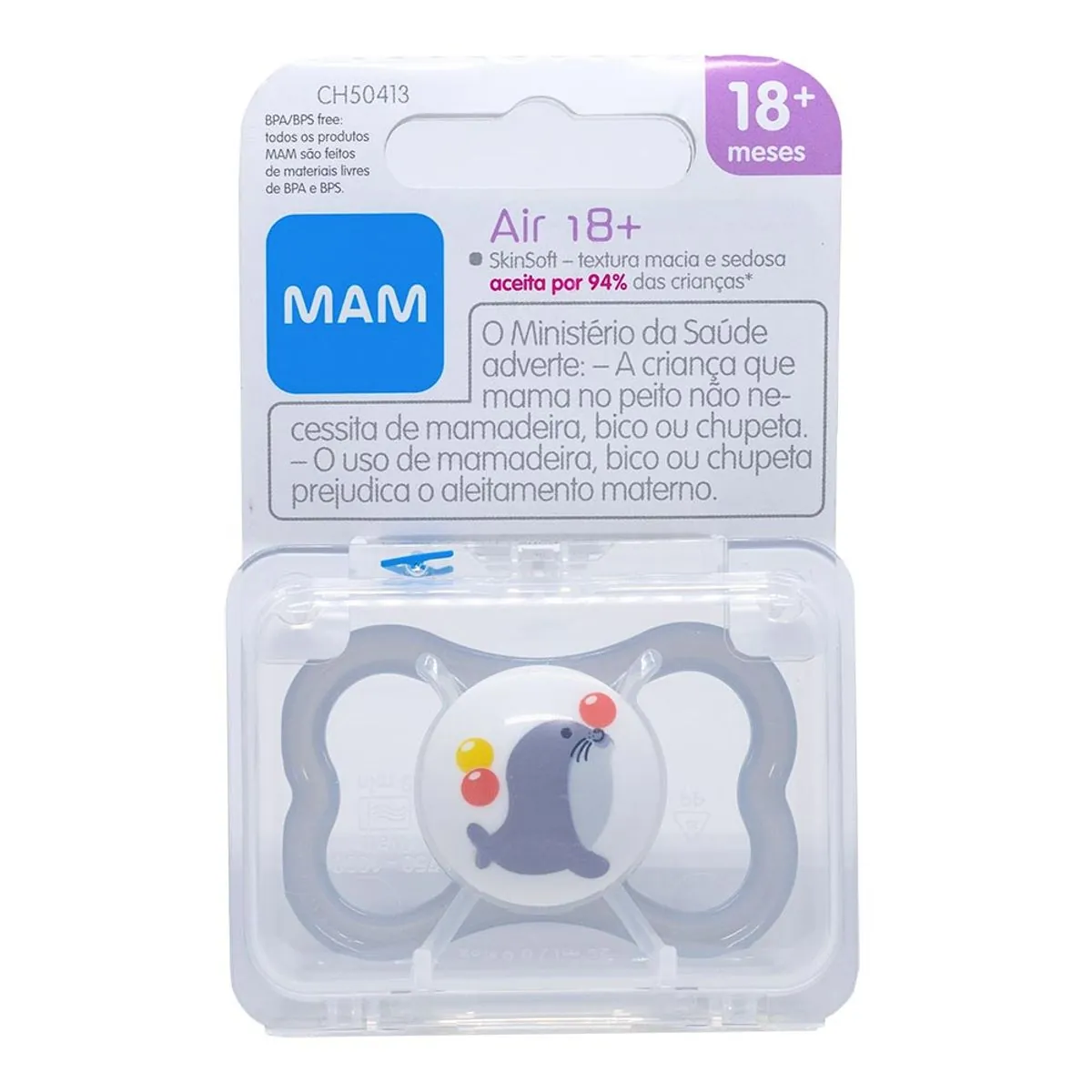 Chupeta - Air Silicone Skin Soft - Acima 18 Meses - Neutra - Mam Baby