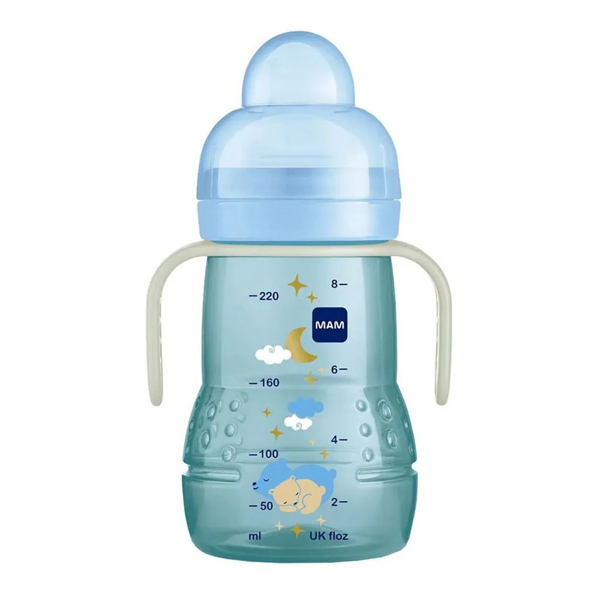 Copo MAM Trainer+ Night Azul 220ml 1 Unidade