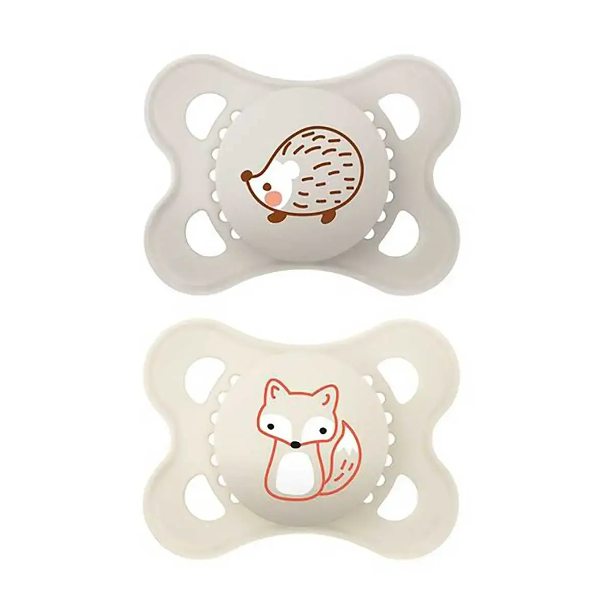 Chupeta Cinza E Branca Original Silicone Mam 0 A 6 Meses 2 Unidades