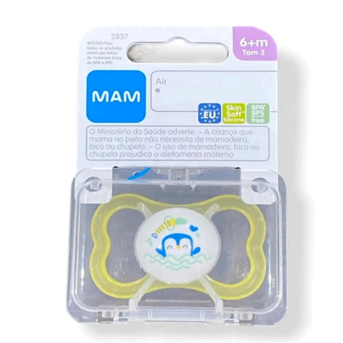 Chupeta - Air - Bico Silicone SkinSoft - Acima 6 meses - Neutra - Mam Baby
