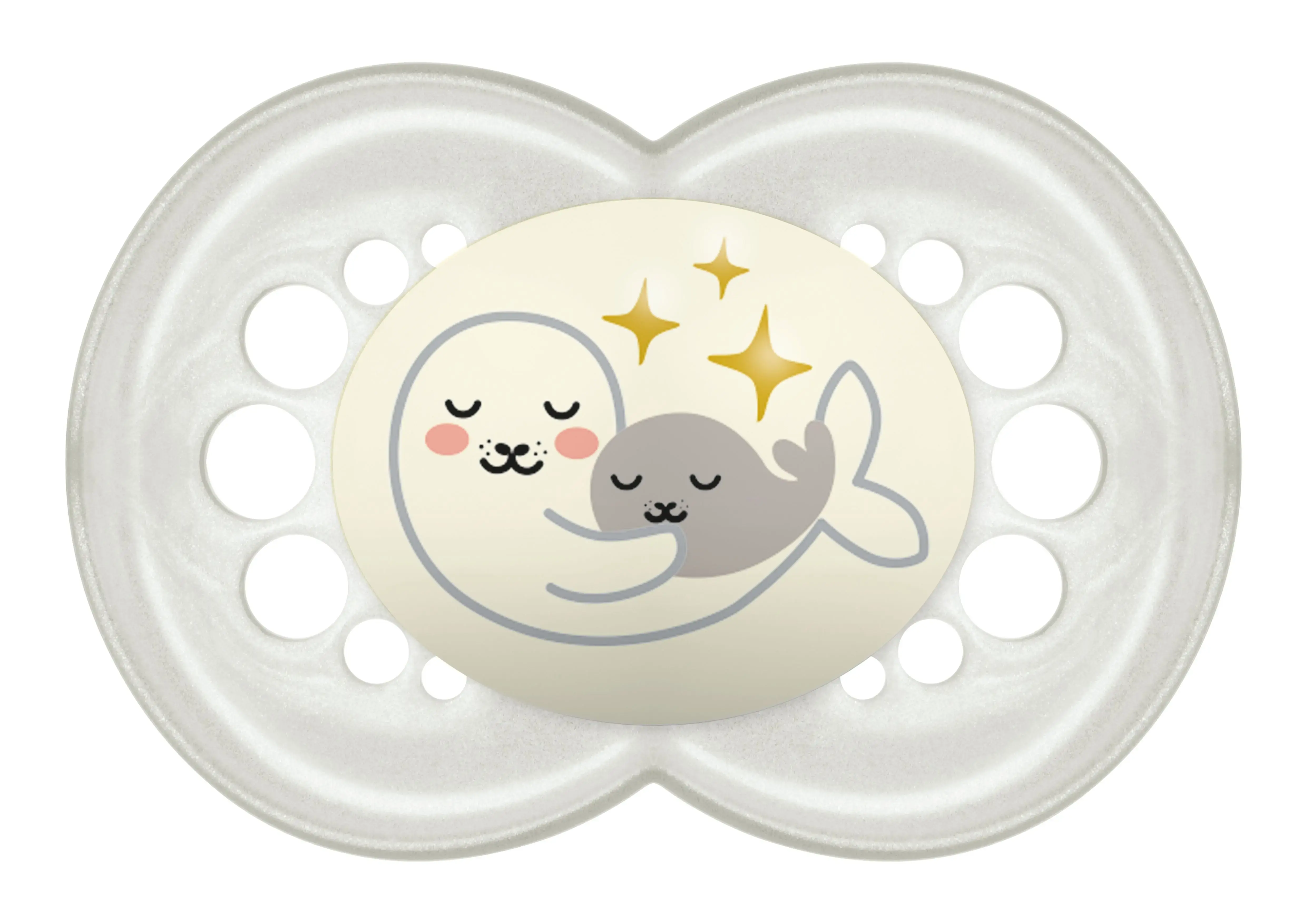 Chupeta Cinza, Branca E Verde Original Day Night Silicone Mam A Partir De 6 Meses 3 Unidades