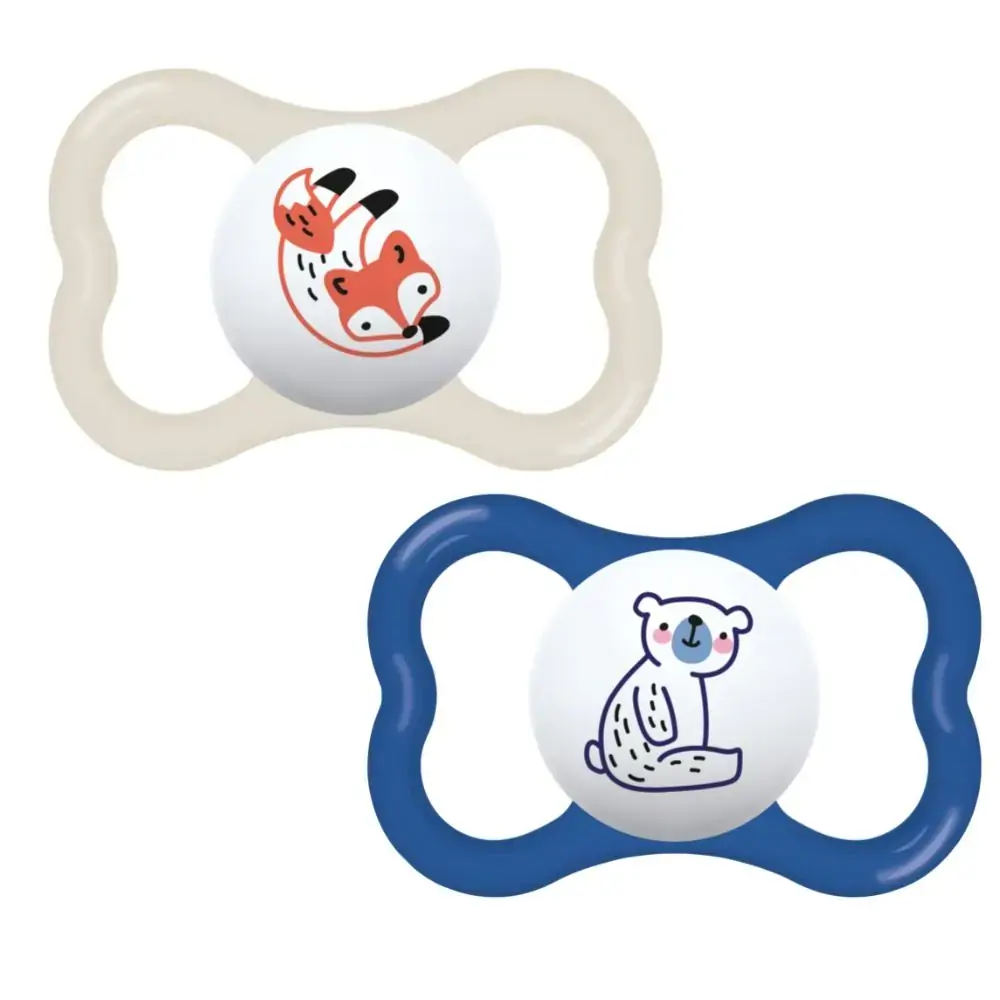 Chupeta Azul E Branca Supreme Silicone Mam A Partir De 6 Meses 2 Unidades