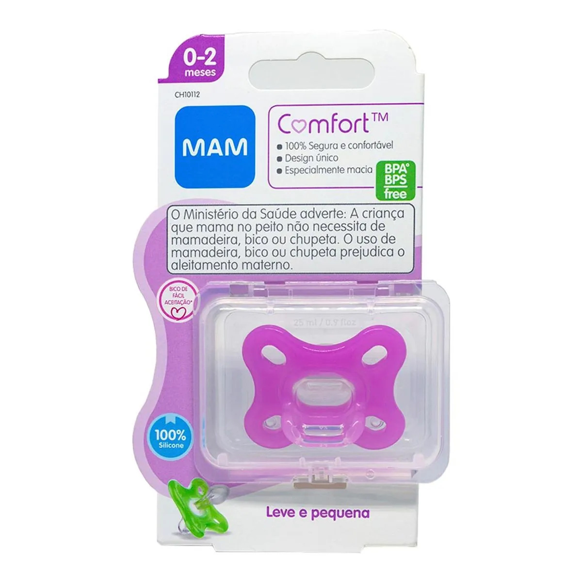 Chupeta Rosa Comfort Silicone Mam 0 A 2 Meses
