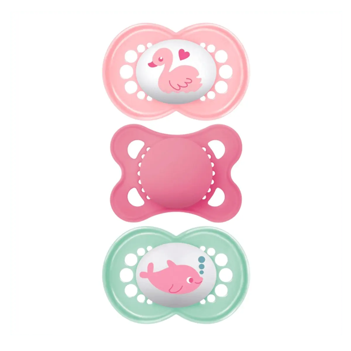 Chupeta Pink, Rosa E Amarela Original Silicone Mam 0 A 6 Meses 3 Unidades