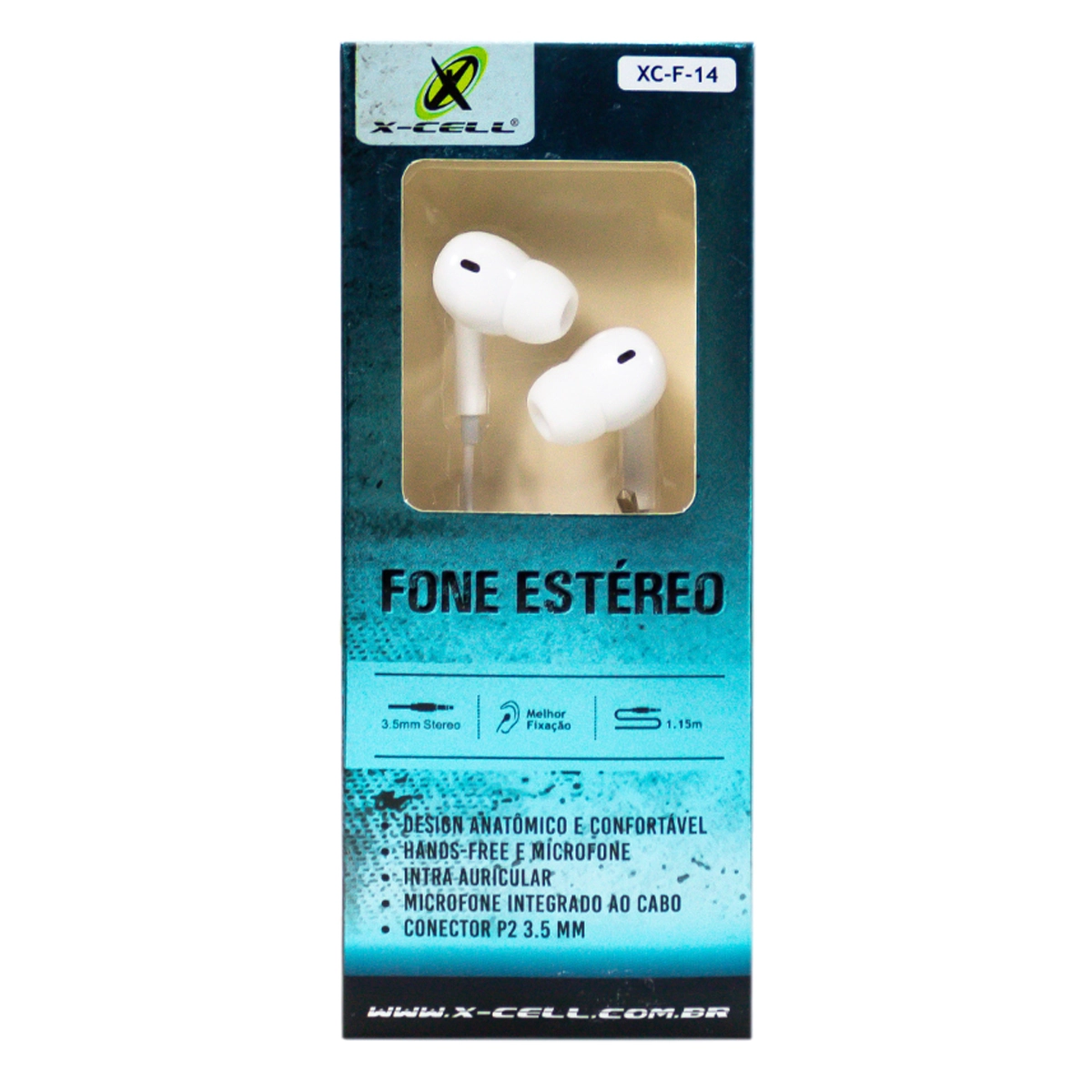 Fone Ouvido Stereo C Atend Plug P2 Extra Bass Branco Xc F 14 B Comercial Bella