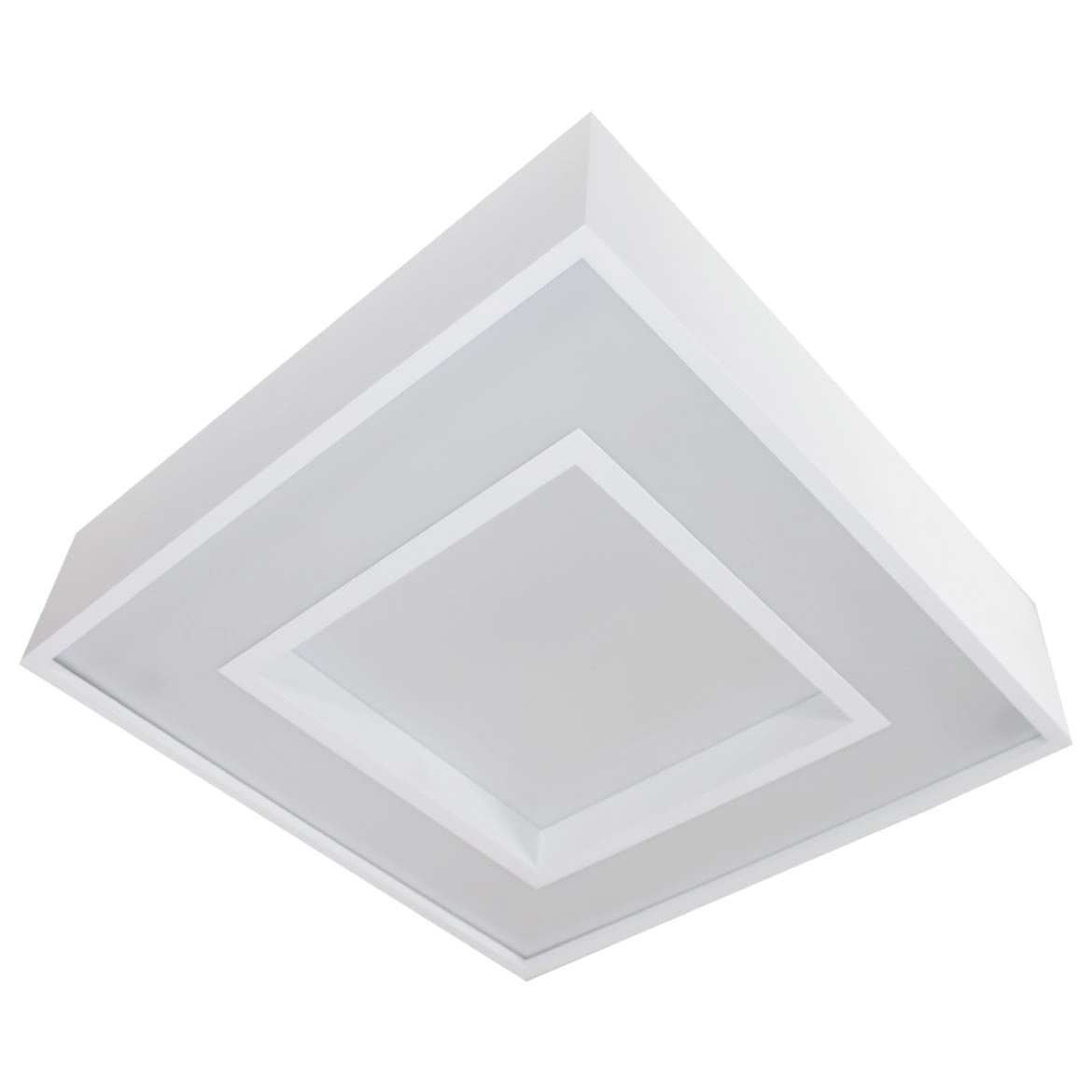 Plafon Sobrepor Quadrado Branco 45x45cm Para 4 Lâmpadas E27 St4540