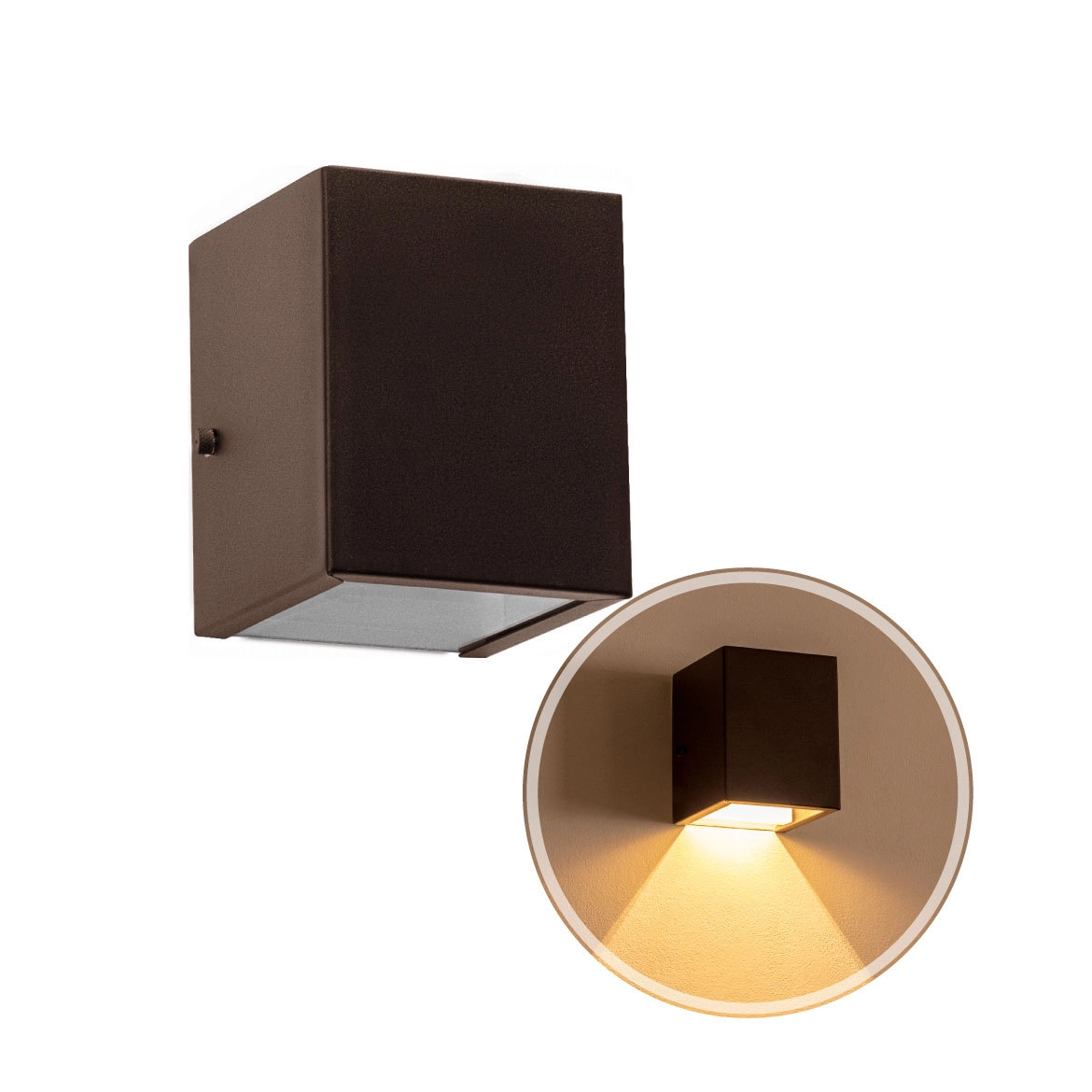 Arandela 1 facho para parede muro externa e interna - marrom st653