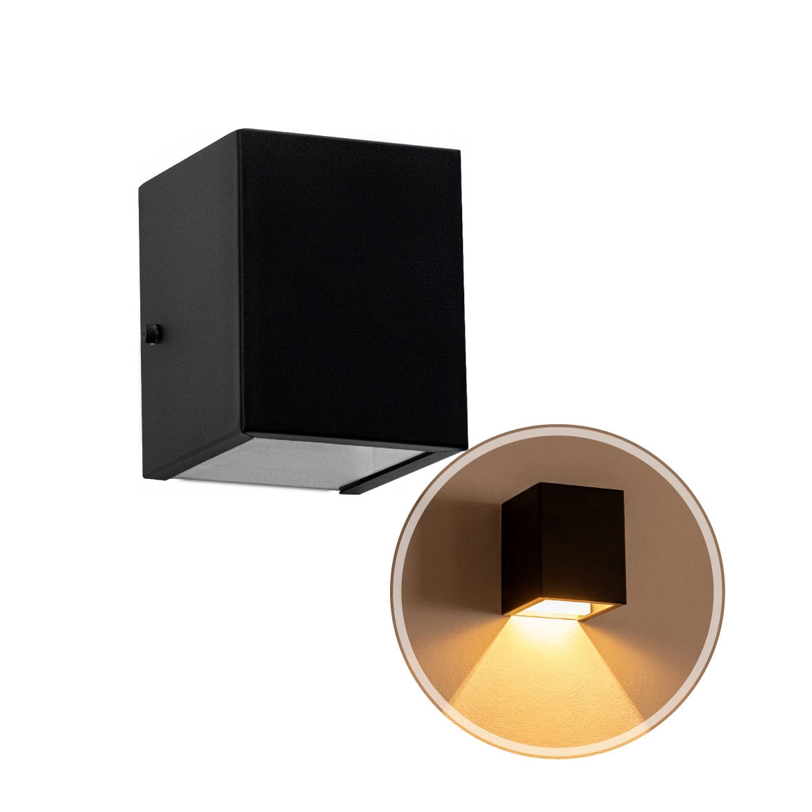 kit com 3x arandelas 1 facho para parede muro externa e interna - preta st653