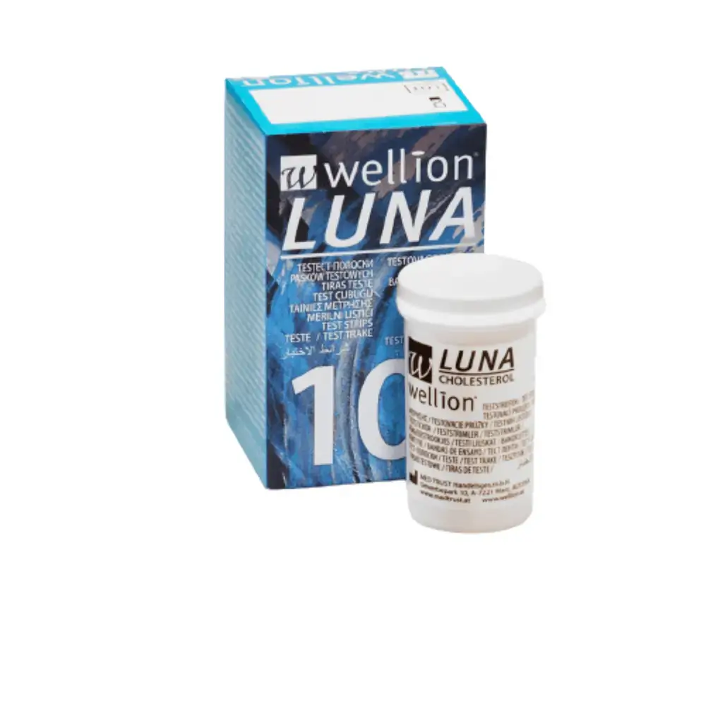 10 Tiras para Medição de Colesterol Luna Wellion 9120015783611