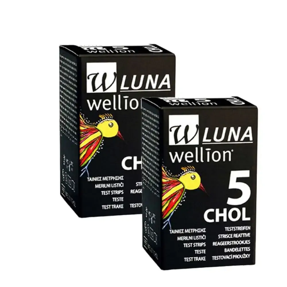10 Tiras para Medição de Colesterol Luna Wellion 9120015784410