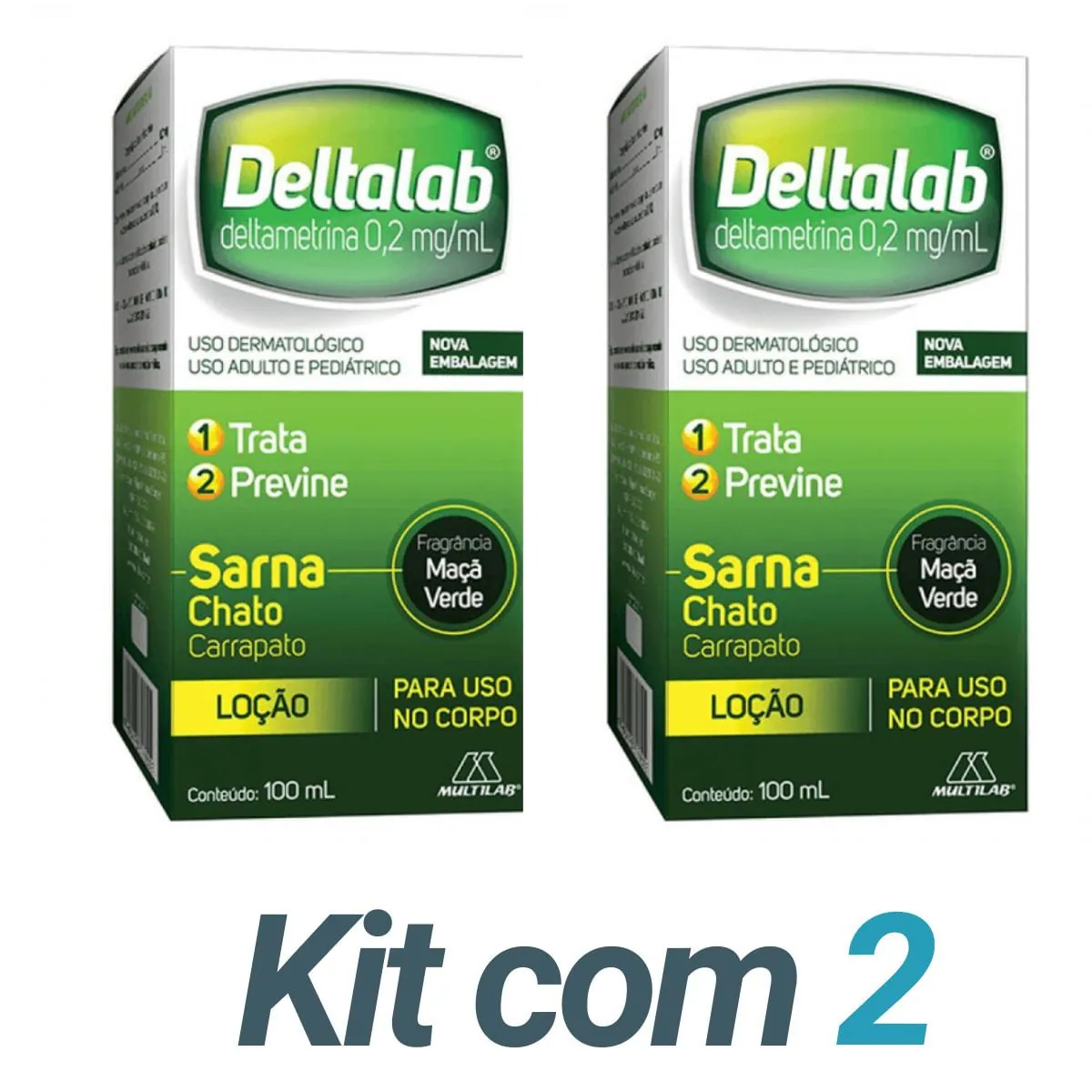 DELTALAB LOÇÃO COM 100ML micose Sarna Chato e Carrapato KIt 2 - DELTALAB LOÇÃO COM 100ML Sarna Chato