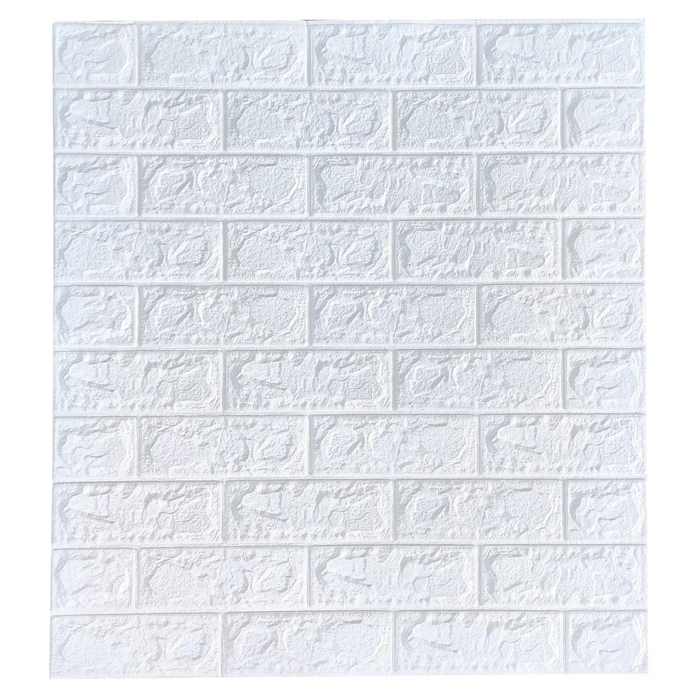 Kit 10 Placa Painel 3d Tijolo Branco Auto Adesivo 70 X 77 Cm