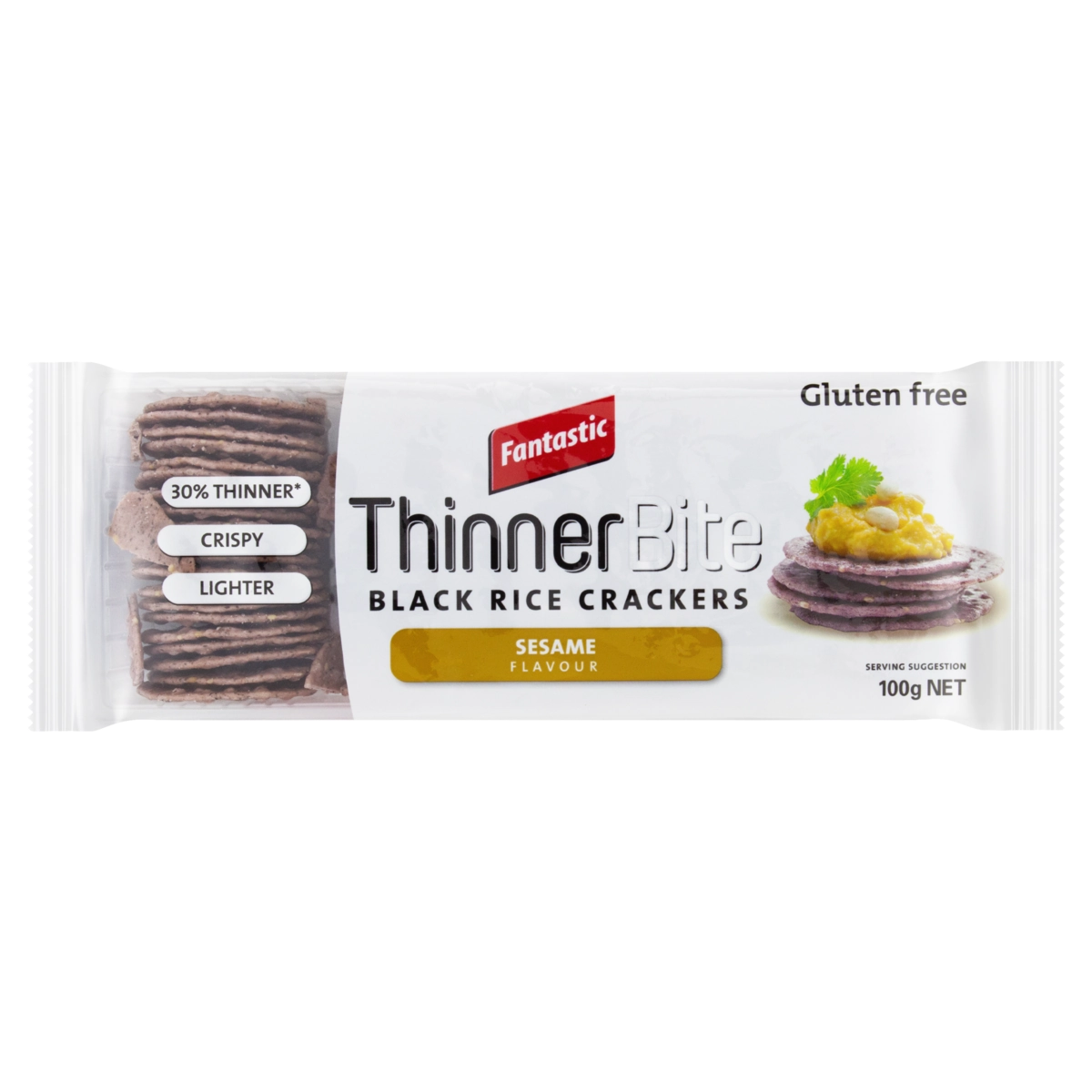 Biscoito De Arroz Negro Com Gergelim Fantastic Pacote 100g