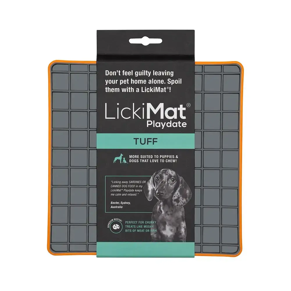 Alimentador Antiestresse Tuff Playdate Laranja 20x20cm Lickimat